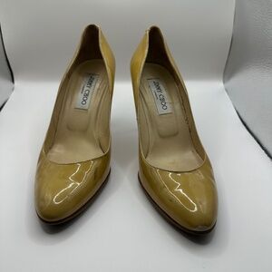 Jimmy Choo patent leather nude heels